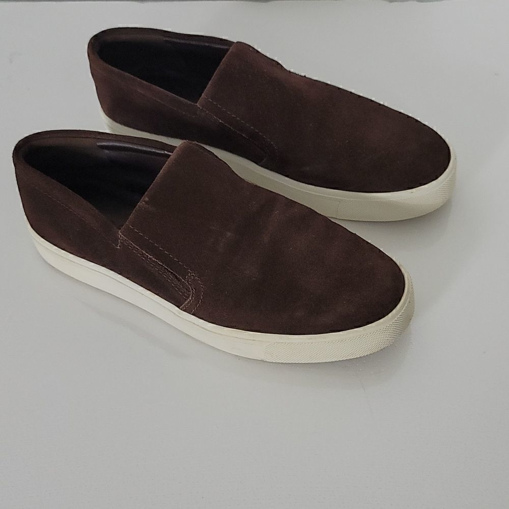 Vince Brown Suede Slip Ons